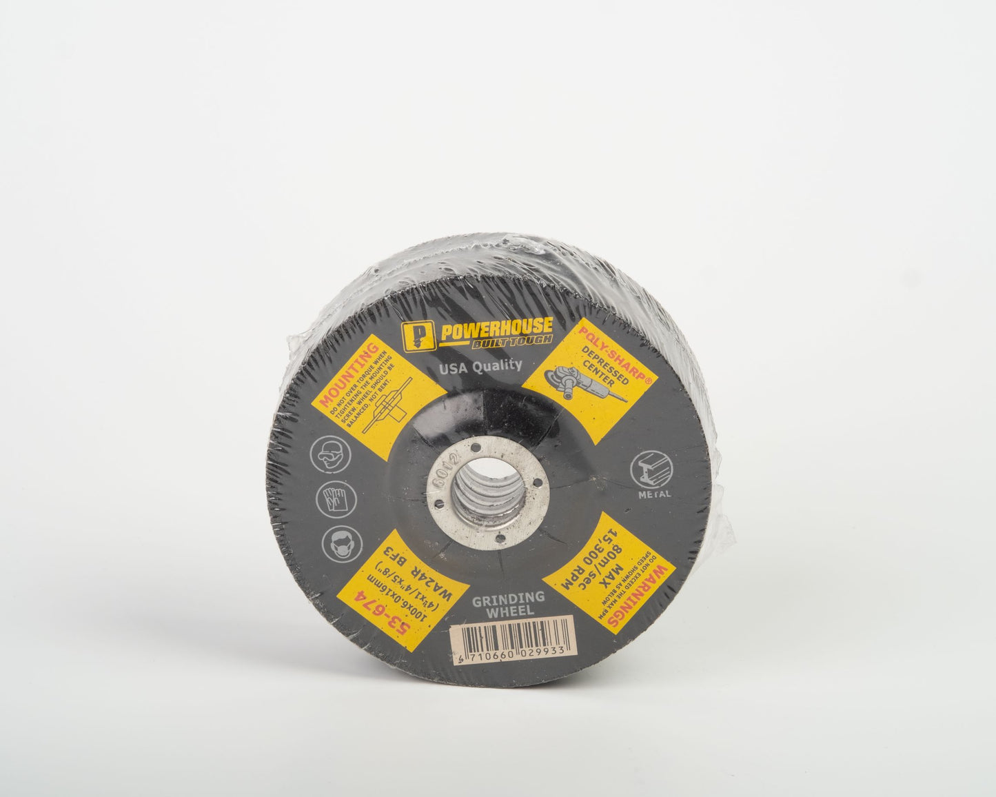 POWER HOUSE GRINDING WHEEL FOR METAL 4" (53-674)
