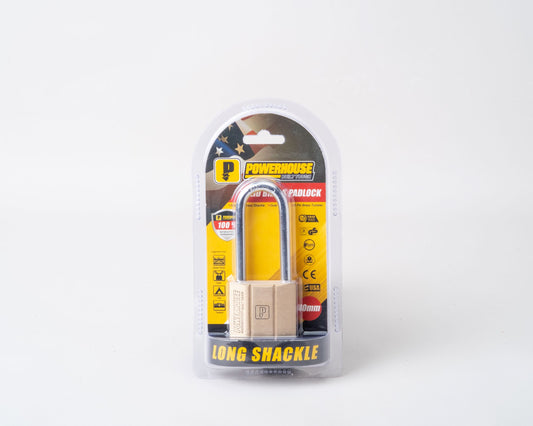 POWER HOUSE BRASS PADLOCK LONG SHACKLE HD  PH140