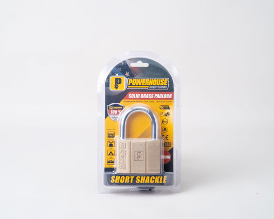 POWER HOUSE BRASS PADLOCK SHORT SHACKLE HD  PH140