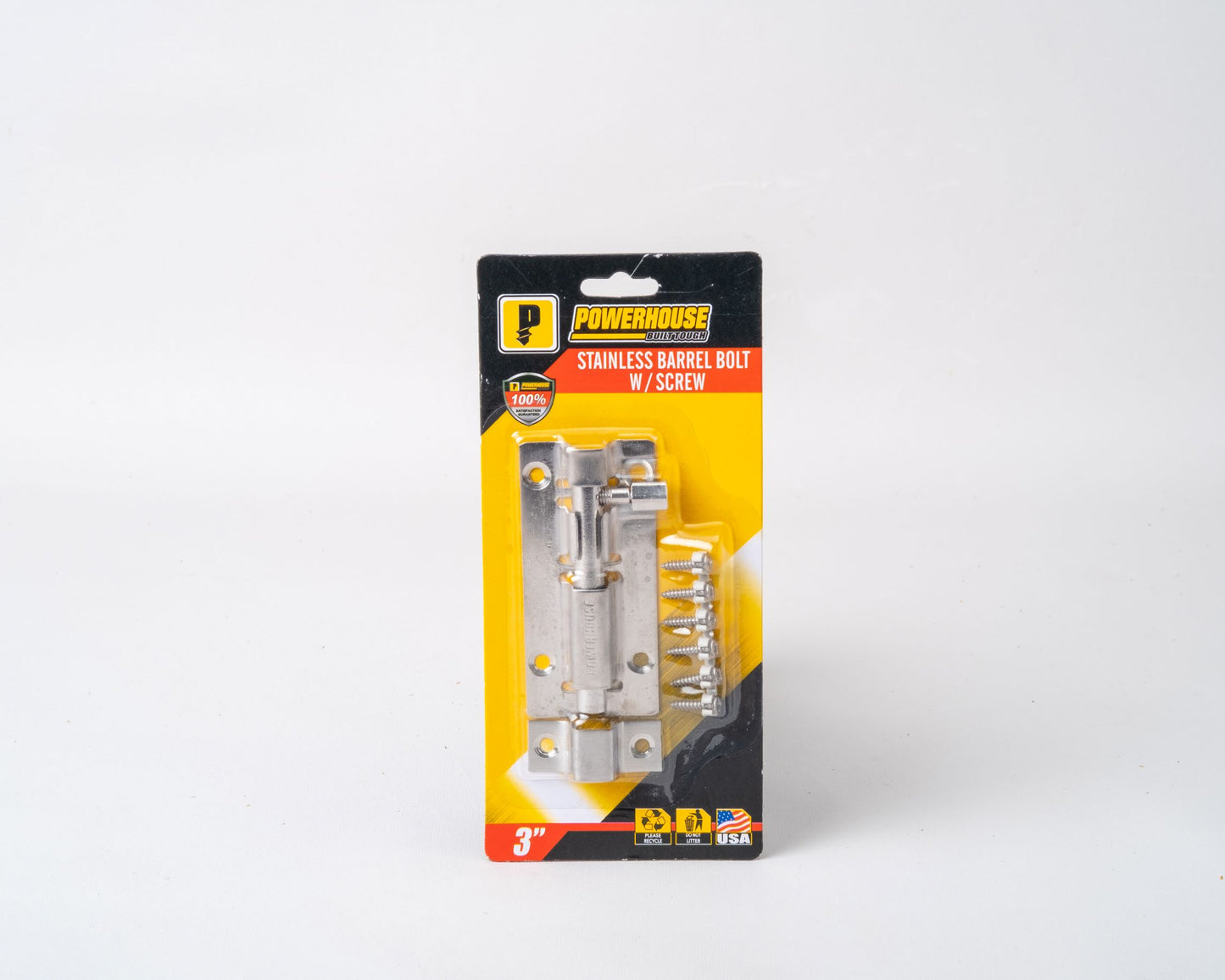 POWER HOUSE STAINLESS BARREL BOLT W/SCREW
